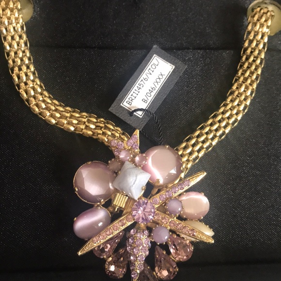 Authentic Rodrigo Oatazu Italy X Swarovski. Lavender gold collar $580 - Picture 4 of 10
